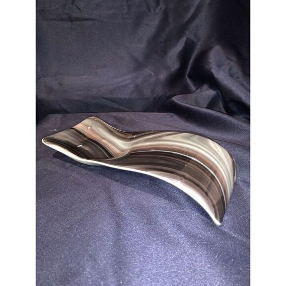 Modern Spoon‎ Rest - Glass Fusing 10"x4" Gray Brown